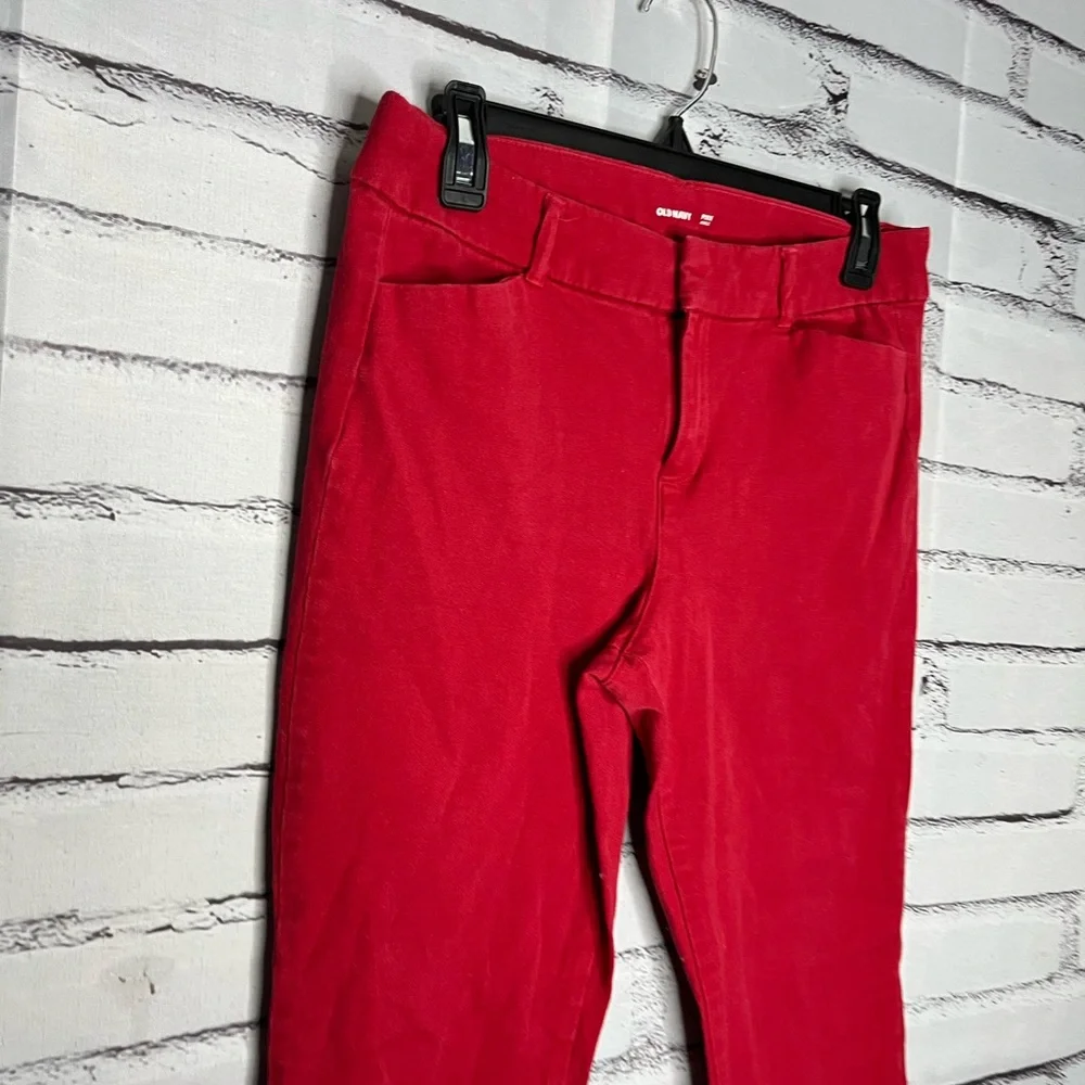 Old Navy Women's Bold Red Ankle Pants - Picture 3 of 14